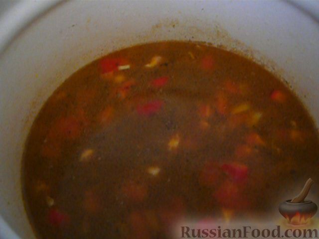 Фото приготовления рецепта: Суп с баклажанами - шаг №6