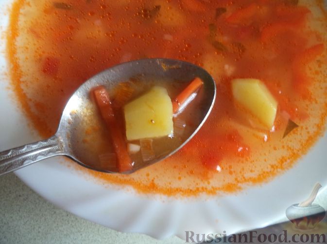 Фото приготовления рецепта: Постный суп-гуляш - шаг №15