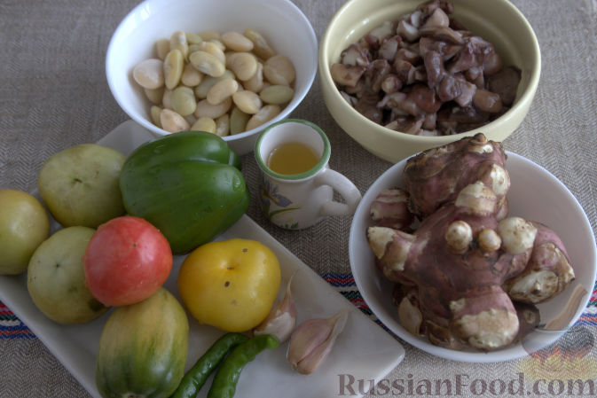 Фото приготовления рецепта: «Осеннее» рагу с топинамбуром, грибами и фасолью - шаг №1