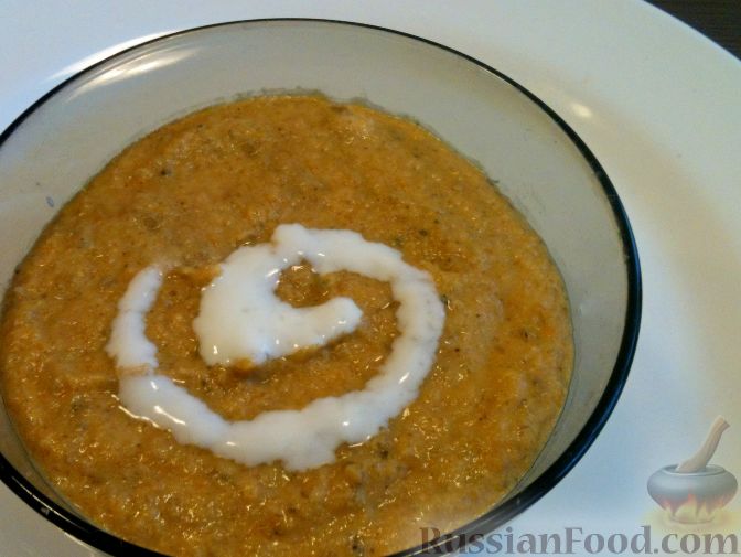 Фото приготовления рецепта: Суп-пюре из тыквы и грибов - шаг №9