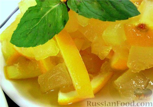 Фото к рецепту: Варенье из кабачков и апельсинов