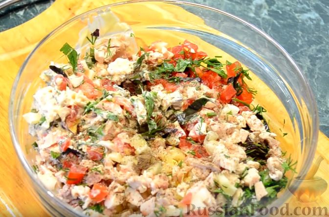 Фото приготовления рецепта: Салат из баклажанов - шаг №13