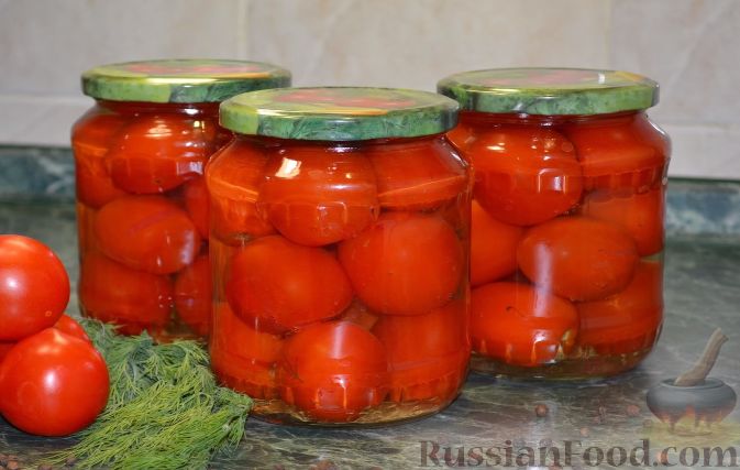 Как приготовить Маринованные помидоры сливка на зиму язык проглотишь просто рецепт пошаговый