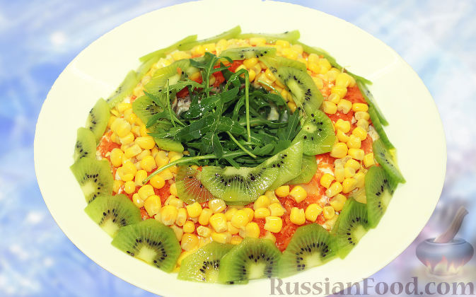 Салат с киви и крабовыми палочками – пошаговый рецепт приготовления с фото