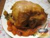 Фото к рецепту: Запеченная курица, фаршированная айвой