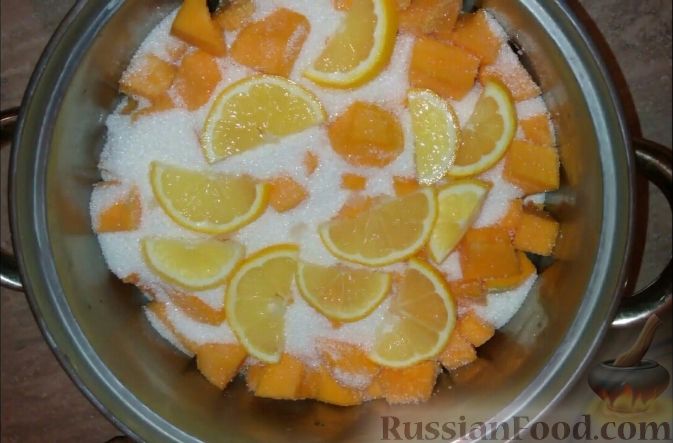 Фото приготовления рецепта: Цукаты из тыквы, с лимоном - шаг №5