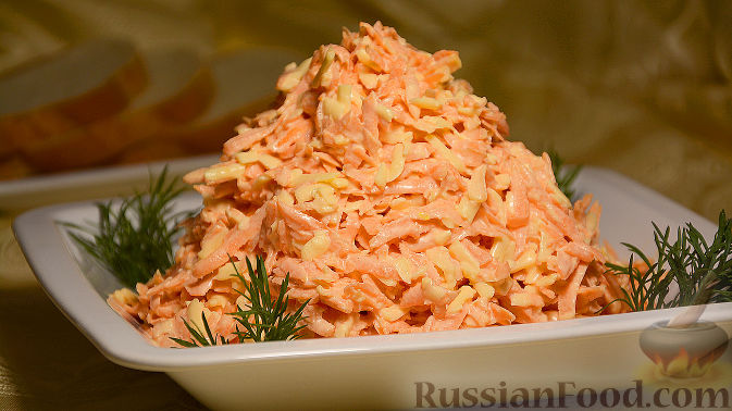 салат из моркови с плавленым сыром
