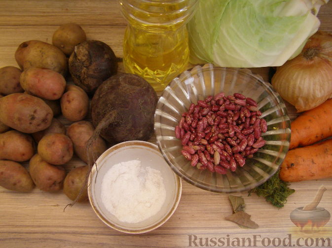 Фото приготовления рецепта: Постный красный борщ с фасолью - шаг №1