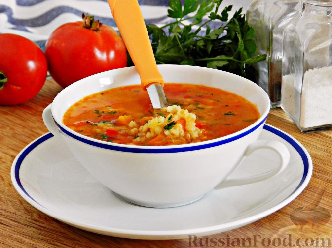 Фото к рецепту: Суп с булгуром и чечевицей