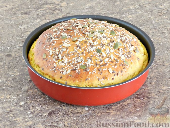 Фото приготовления рецепта: Тыквенный хлеб - шаг №8