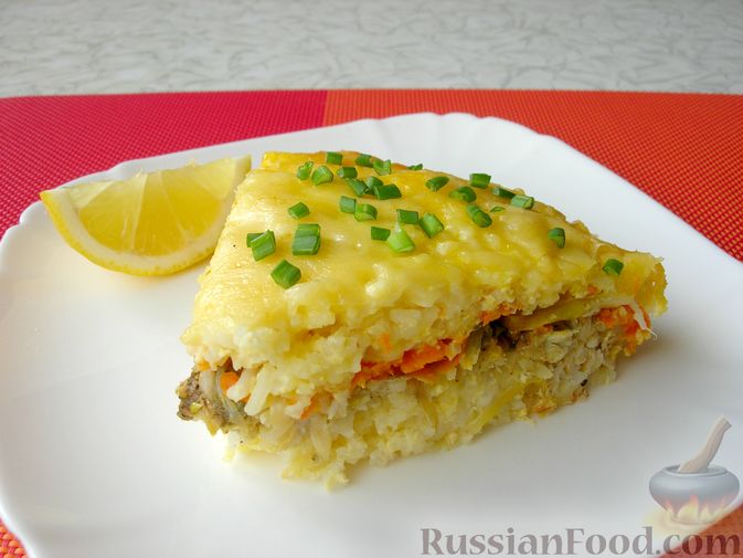 Рыбная запеканка с овощами