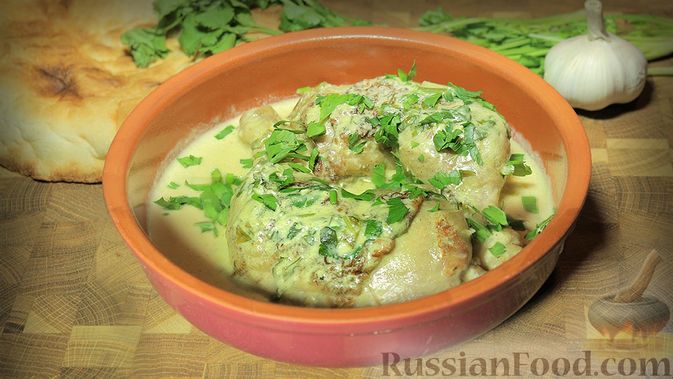 Курица по-грузински под соусом сациви – пошаговый рецепт приготовления с фото