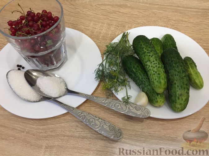Фото приготовления рецепта: Огурцы, маринованные в соке красной смородины - шаг №1
