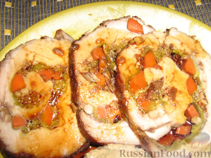 Фото приготовления рецепта: "Пастрома" из индейки медовая с начинкой - шаг №8