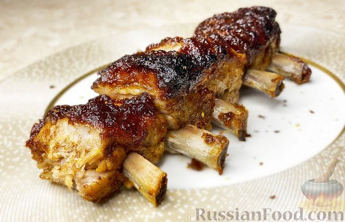 Запеченные свиные ребрышки с медом рецепт – Европейская кухня: Основные блюда. «Еда»