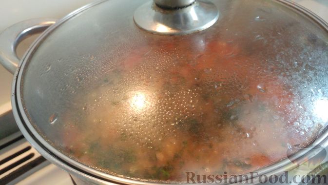 Фото приготовления рецепта: Кислые щи с говядиной и беконом (в духовке) - шаг №17
