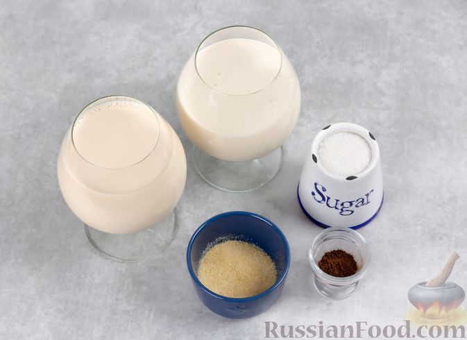 Фото приготовления рецепта: Десерт из топлёного молока с ряженкой и кофе - шаг №1