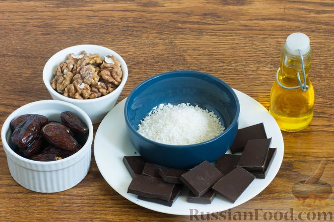 Фото приготовления рецепта: Финики с орехами в шоколаде - шаг №1