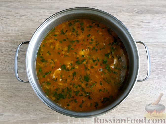 Фото приготовления рецепта: Суп с говядиной и стручковой фасолью - шаг №20