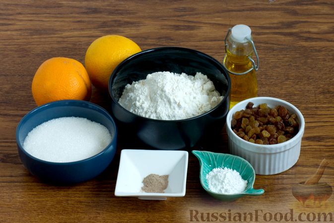 Фото приготовления рецепта: Постный апельсиновый пирог с изюмом и корицей - шаг №1