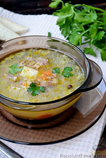 Фото приготовления рецепта: Суп со свининой и пшенной крупой - шаг №15
