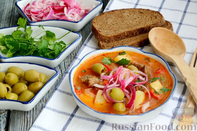 Фото приготовления рецепта: Суп из телятины с овощами - шаг №17