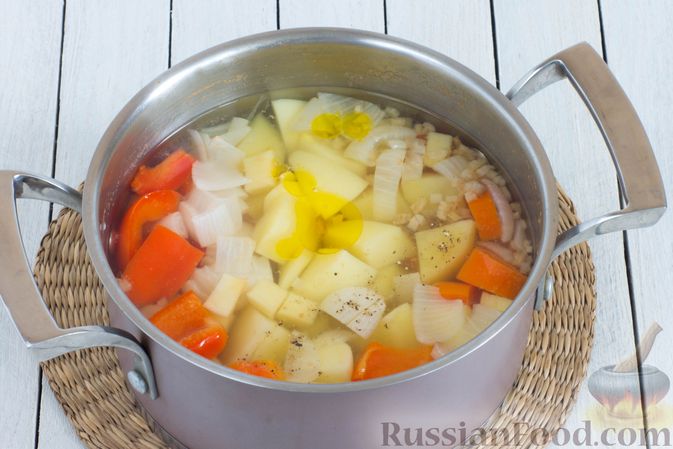 Фото приготовления рецепта: Овощной суп-пюре с имбирем - шаг №7