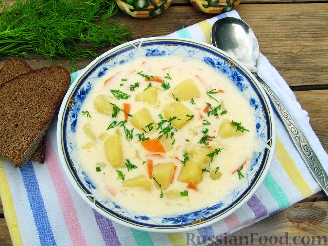 Фото к рецепту: Картофельный суп с плавленым сыром
