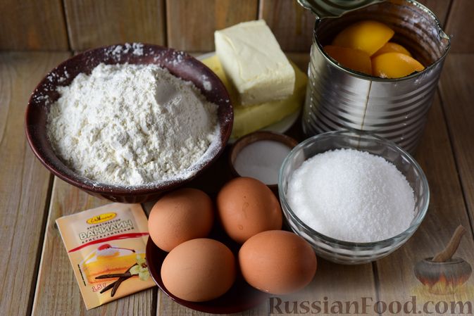 Фото приготовления рецепта: Пирог с персиками и штрейзелем - шаг №1