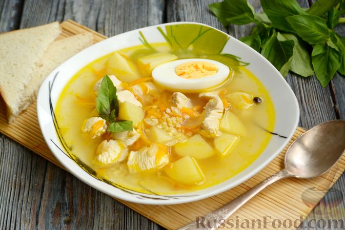 Фото к рецепту: Суп с куриным филе и пшеном