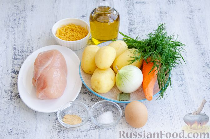 Фото приготовления рецепта: Куриный суп с молодым картофелем и яйцом - шаг №1