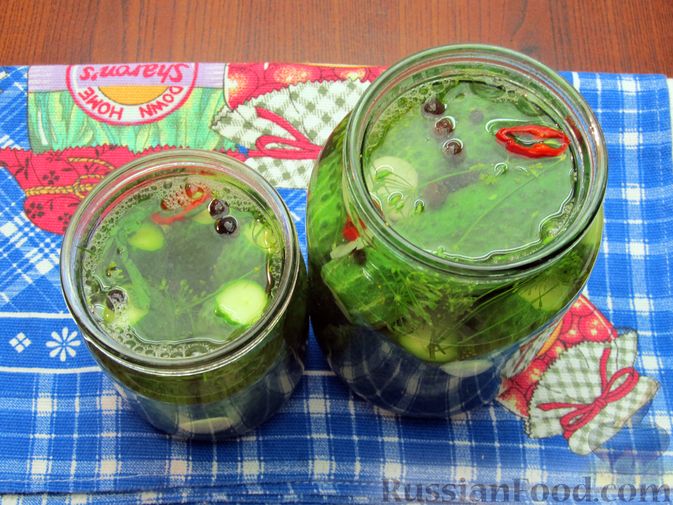 Фото приготовления рецепта: Малосольные огурцы с листьями хрена - шаг №11