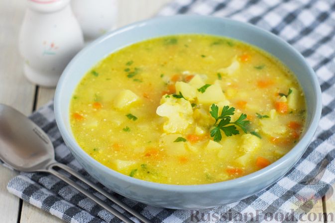Фото к рецепту: Гороховый суп с цветной капустой