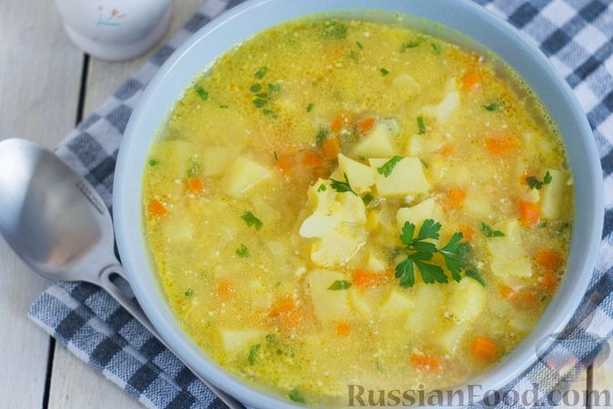 Фото приготовления рецепта: Гороховый суп с цветной капустой - шаг №11