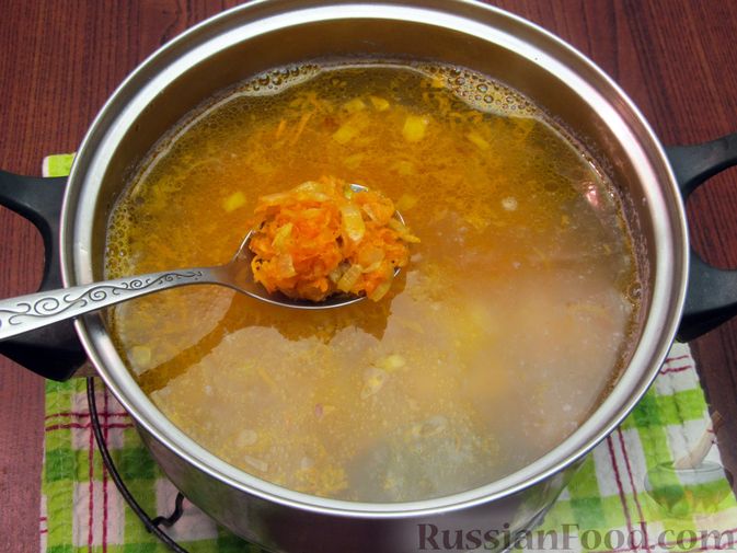 Фото приготовления рецепта: Куриный суп с гречкой - шаг №11