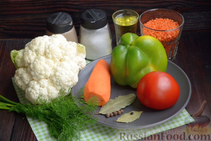 Фото приготовления рецепта: Овощной суп с чечевицей и цветной капустой - шаг №1