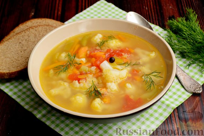 Фото приготовления рецепта: Овощной суп с чечевицей и цветной капустой - шаг №12