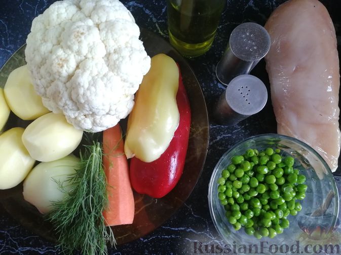 Фото приготовления рецепта: Суп с куриными фрикадельками, цветной капустой и зеленым горошком - шаг №1