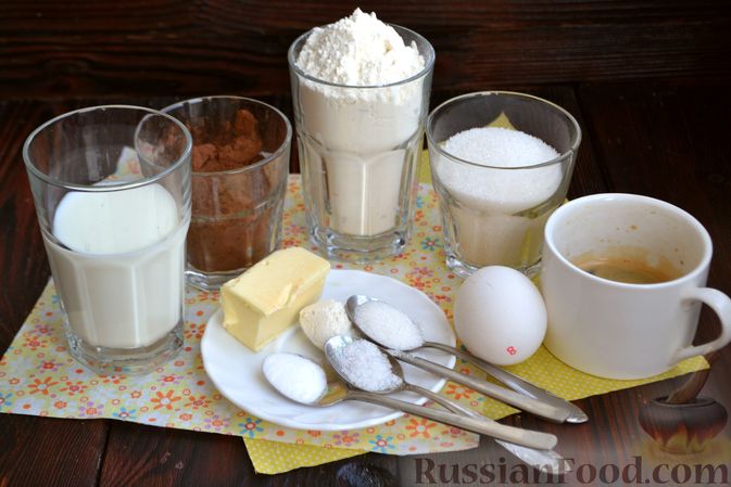 Фото приготовления рецепта: Шоколадно-кофейный кекс на молоке, с тахинной глазурью - шаг №1