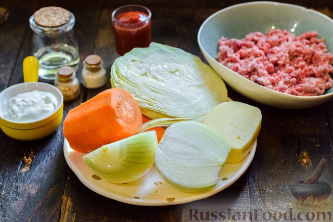 Фото приготовления рецепта: Запеканка из капусты с мясным фаршем (в духовке) - шаг №1