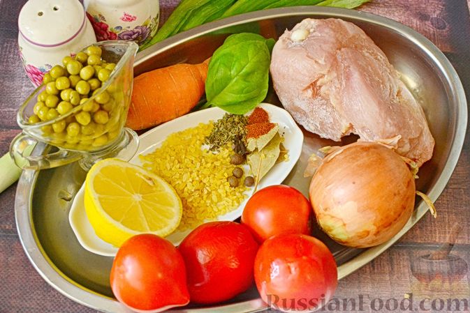 Фото приготовления рецепта: Куриный суп с помидорами и булгуром - шаг №1