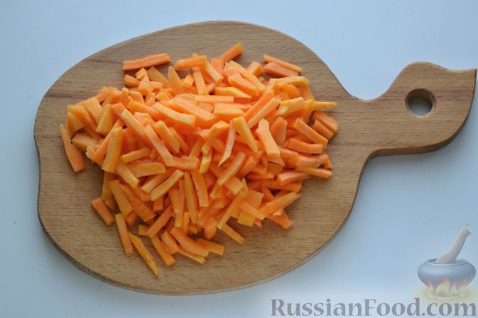 Фото приготовления рецепта: Запеканка с курицей, картошкой, тыквой и морковью - шаг №11