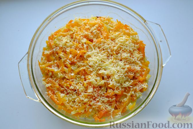 Фото приготовления рецепта: Запеканка с курицей, картошкой, тыквой и морковью - шаг №18