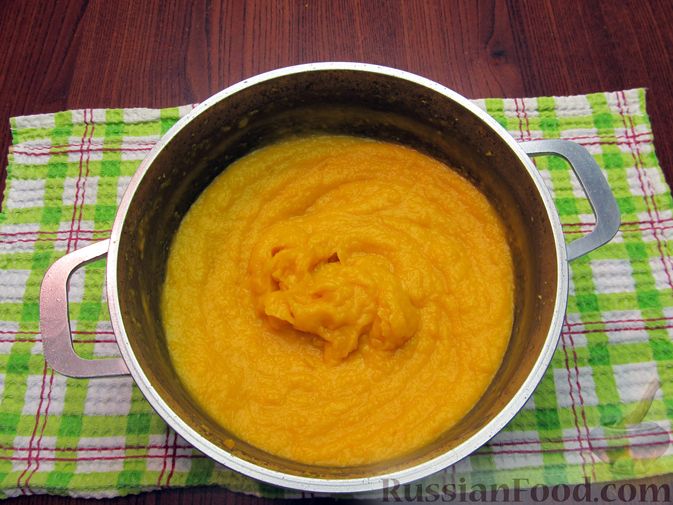 Фото приготовления рецепта: Тыквенный рахат-лукум с апельсиновым соком, цедрой и кокосовой стружкой - шаг №9