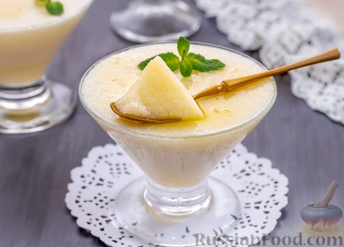 Фото к рецепту: Десерт из манной крупы с имбирём и лимоном