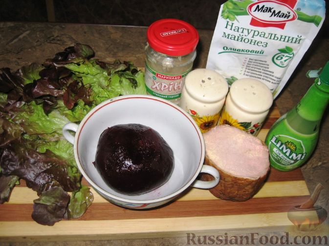 Фото приготовления рецепта: Закуска из свеклы с хреном и свиного балыка - шаг №1