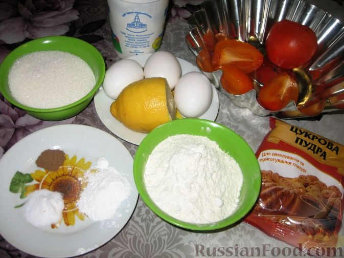 Фото приготовления рецепта: Перевернутый пирог с хурмой - шаг №1