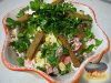 Фото к рецепту: Салат с сухариками и крабовыми палочками