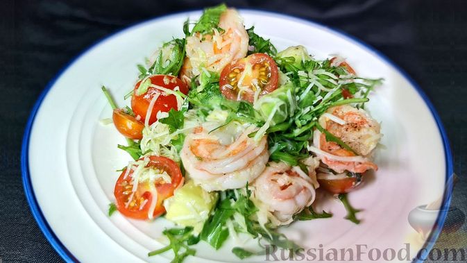 Рецепты вкусных салатов с креветками: 32 рецепта
