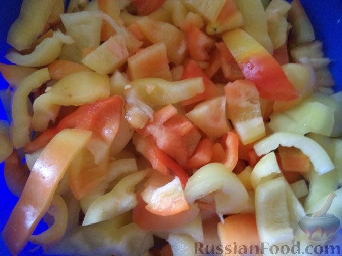 Фото приготовления рецепта: Лечо из болгарского перца на зиму - шаг №6